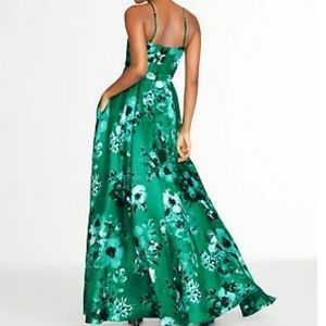 City Studios
Juniors' Floral-Print Open-Back Gown